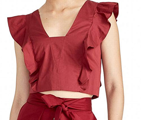 Marica Cropped Ruffled Top